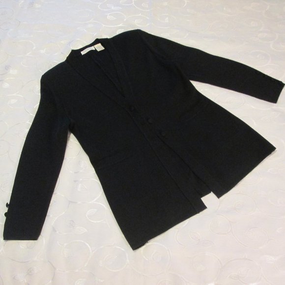 EXPRESS TRICOT BLACK TUNIC V NECK SWEATER/BLAZER/CARDIGAN - Picture 11 of 13